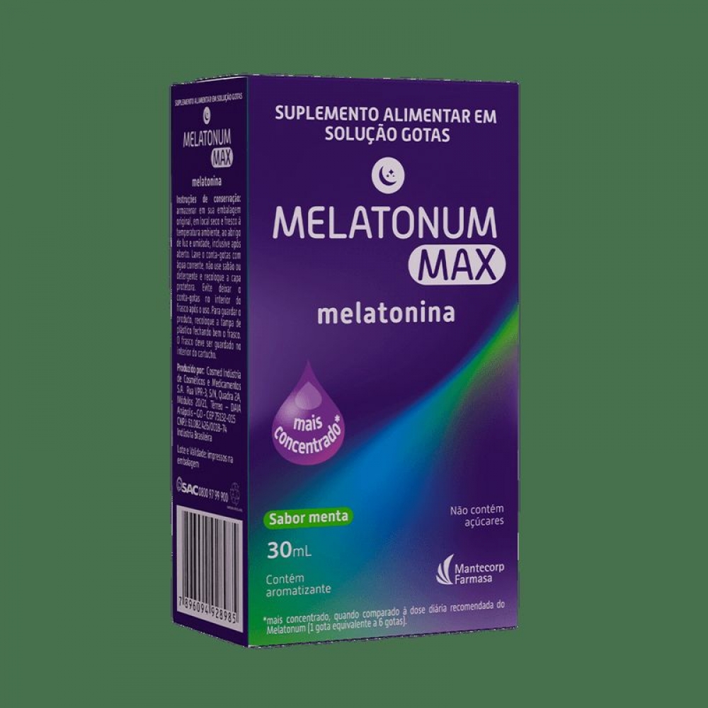 Melatonum Max Mantecorp Farmasa menta, solução em gotas com 30mL