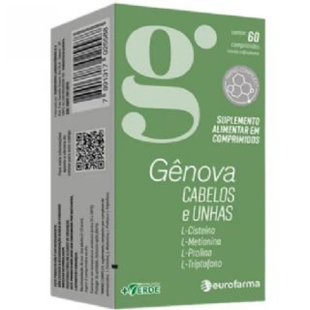 Gênova Cabelos e Unhas Eurofarma caixa com 60 comprimidos