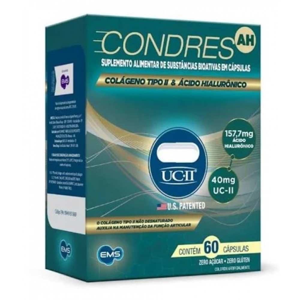 Condres HA + Ácido Hialurônico caixa com 60 cápsulas